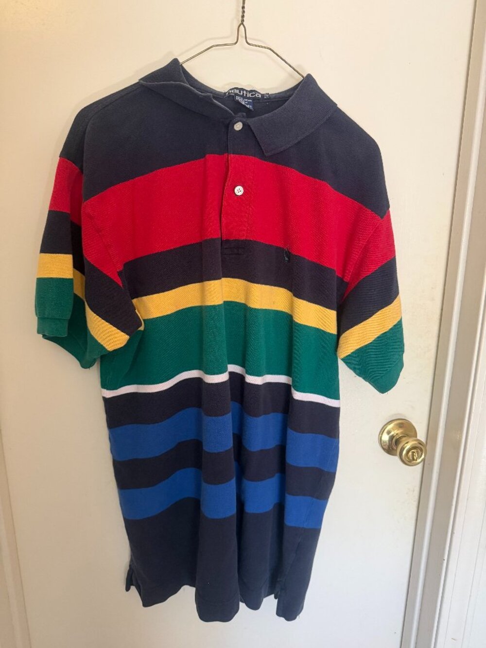 Nautica Striped Polo Shirt M XL